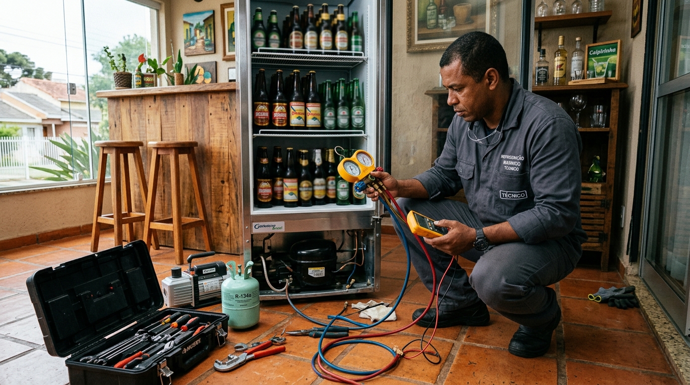 Técnico de conserto de cervejeira em residência em Campinas‑SP